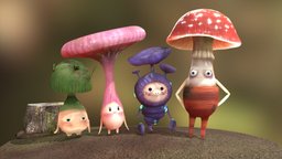 Mushroom Gang mushroom, studio, charactermodel, yongvits, character, characterdesign