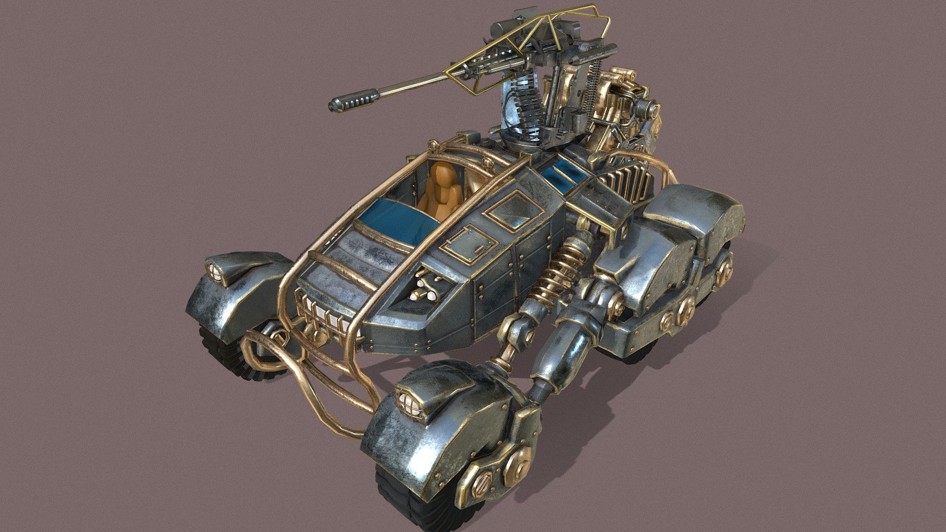 Tank Panzer Post-apocalyptic medium tank - Vigilante Car - 3D model by KukuhBudianto (@kukuhpaswet1) 3d model