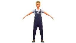 Cartoon Low Poly Style Avatar 016 body, toon, style, dressing, avatar, cloth, shirt, fashion, hipster, clothes, collection, baked, young, shoes, boots, jeans, casual, mens, shoulder, boobs, look, overalls, sleeve, sweatshirt, diffuse-only, denim, blouse, metaverse, pads, hairstyle, baked-textures, pleats, outerwear, coveralls, dressing-room, character, cartoon, man, blue, "dark", "textured", "clothing"