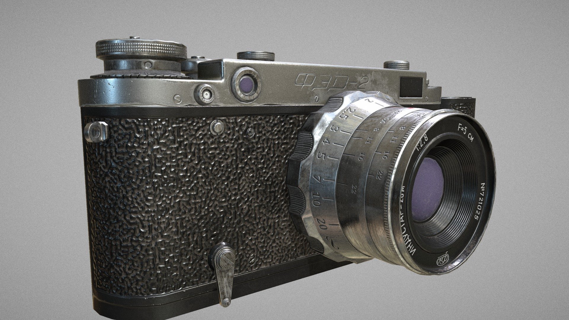 The FED 2 was a 35 mm rangefinder camera introduced in 1955 by FED.




6.399 poly

1 set texture in 4k

modeling-blender 2.8

texturing-substance painter
 - FED2 - Download Free 3D model by PRVXY 3d model