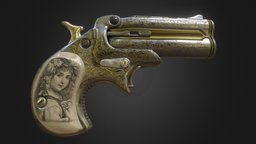 Remington Model 95 "Derringer" historical, ammo, pistol, substancepistol, substancepainter, weapon, gun
