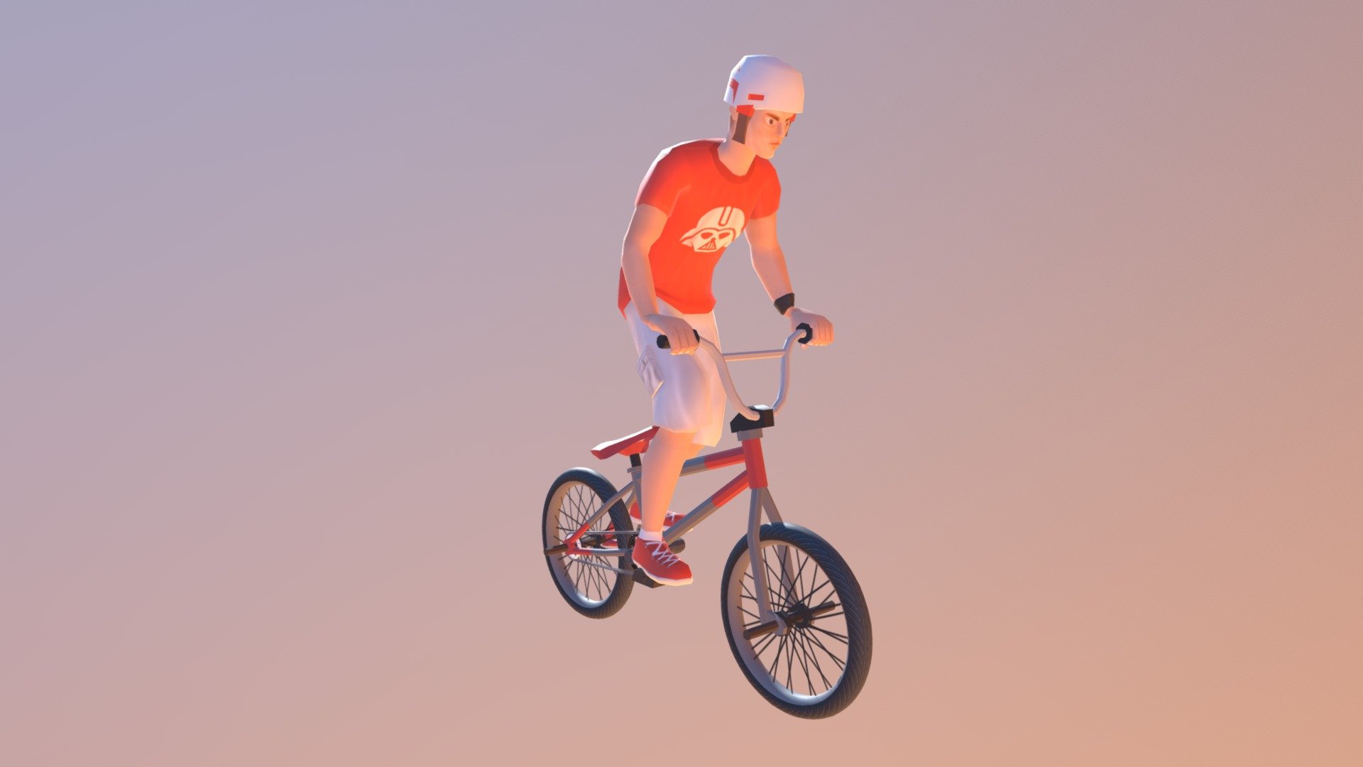 lowpoly gameart and animation of bmx rider - BMX RIDER - 3D model by Mayantique 3d model