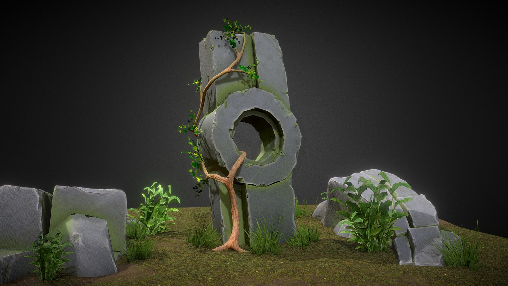Made in Blender, textured in Substance Painter - Ancient ruins - Download Free 3D model by fedorzabelin 3d model