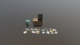 Garbage set, garbage, props