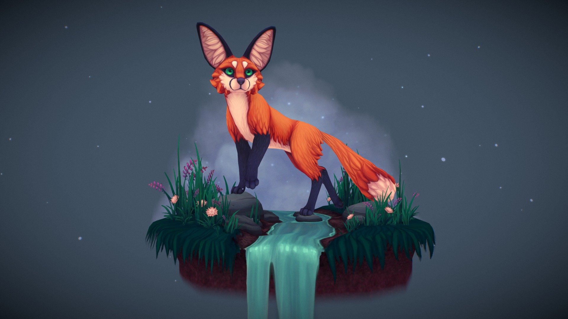 A curious red fox. More info on my
Polycount Progress Thread.
Made in Zbrush, 3Dcoat &amp; Maya! - Curious Fox - 3D model by val.ociraptor 3d model