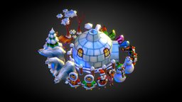 Low-poly Snowy Pack. object, winter, lowpoly