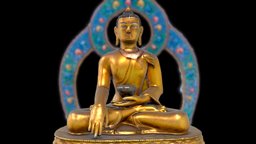 Golden Buddha w/2 LOD buddha, lod, asia, cultural, vr, virtualreality, statue, buddhism, kathmandu, nepal, buddhist, pbr, lowpoly, sculpture