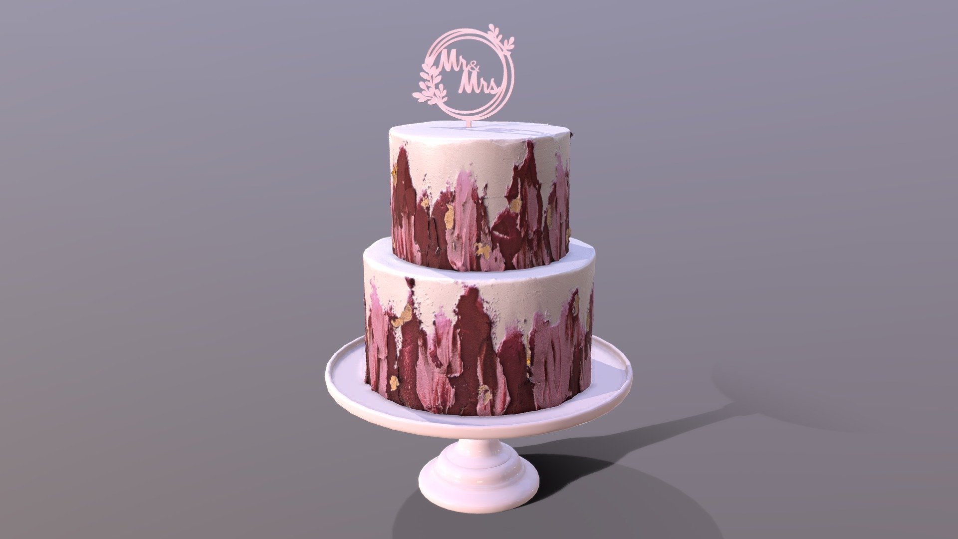 3D scan of an elegant Hibiscus Wedding Cake on the Mosser glass stand which is made by CAKESBURG Online Premium Cake Shop in UK. You can also order real cake from this link: https://cakesburg.co.uk/products/elegant-silky-naked-cake?_pos=1&amp;_sid=075fc6f3e&amp;_ss=r

Textures 4096*4096px PBR photoscan-based materials Base Color, Normal, Roughness, Specular, AO) - Elegant Hibiscus Wedding Cake - Buy Royalty Free 3D model by Cakesburg Premium 3D Cake Shop (@Viscom_Cakesburg) 3d model