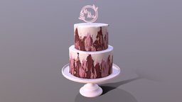 Elegant Hibiscus Wedding Cake