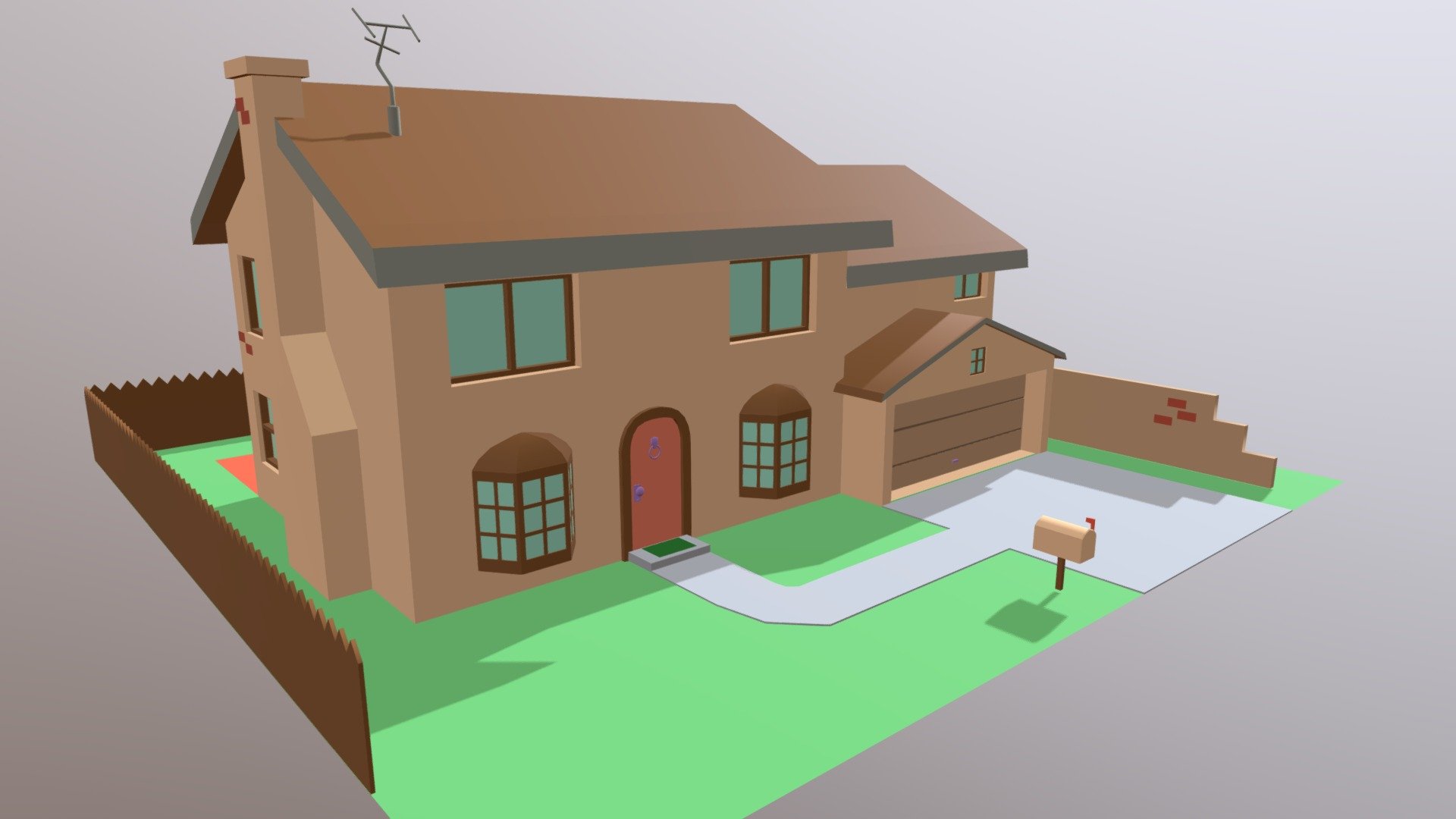 A quick modelling study about the Simpson's house, made in Autodesk Maya 3d model