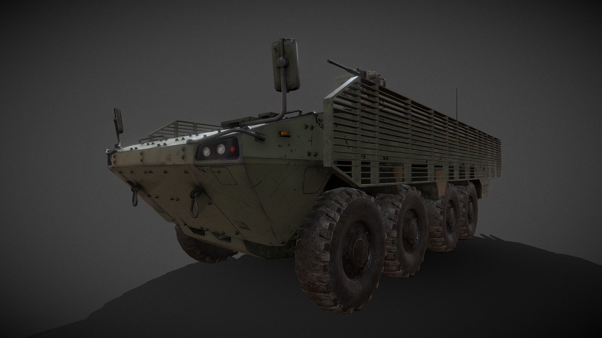 The Patria AMV is an 8×8 multi-role military vehicle produced by the Finnish defence industry company Patria 
made this almost a year ago kind of one my first models in blender 
also uploaded this onto my blenderkit - Patria AMV - Download Free 3D model by snafuj 3d model