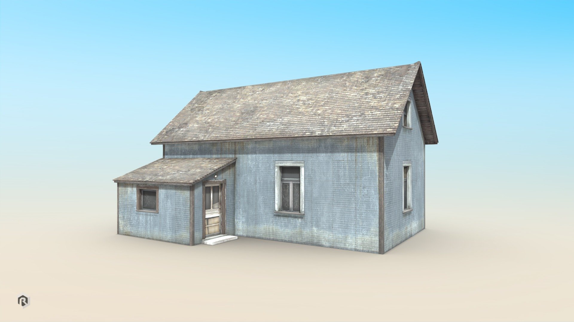 Low-poly 3D model of Old Wooden House.

It is best for use in games and other VR / AR, real-time applications such as Unity or Unreal Engine. 

It can also be rendered in Blender (ex Cycles) or Vray as the model is equipped with proper textures.   

You can also buy this model in a bundle: https://skfb.ly/owqyZ

Technical details:  




2048 Diffuse and AO texture set 

453 Triangles  

300 Vertices 

Model is one mesh   

Model completely unwrapped   

All nodes, materials and textures are appropriately named   

Lot of additional file formats included (Blender, Unity, Maya etc.)   

More file formats are available in additional zip file on product page.

Please feel free to contact me if you have any questions or need any support for this asset.

Support e-mail: support@rescue3d.com - Old Wooden House - Download Free 3D model by Rescue3D Assets (@rescue3d) 3d model