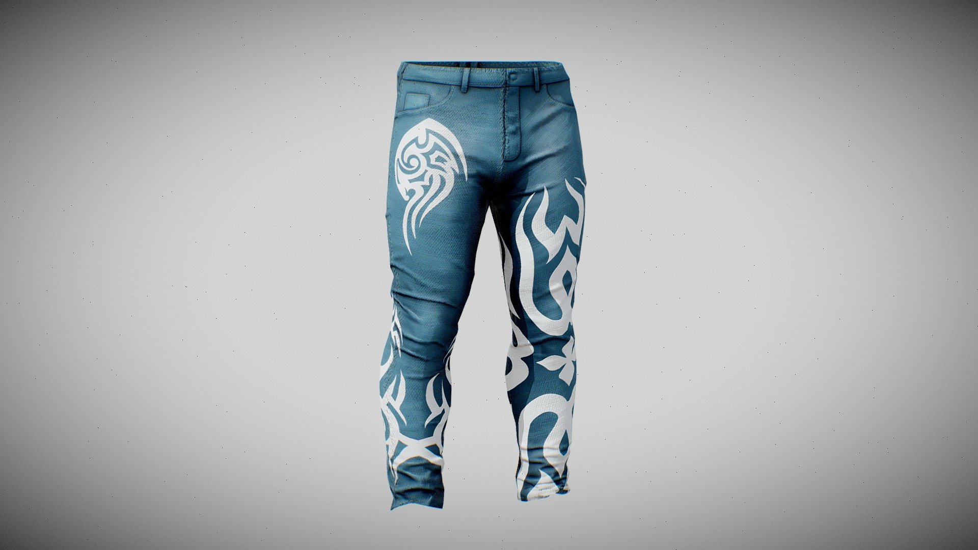 Made in Blender &amp; Substance Painter. Fitted and Rigged to the standard male metahuman.

Links to social media and support: https://linktr.ee/tikodev

Get exclusive models and support me: patreon.com/tiko - Tribal Jeans (Metahuman Ready) - Buy Royalty Free 3D model by Tiko (@tikoavp) 3d model