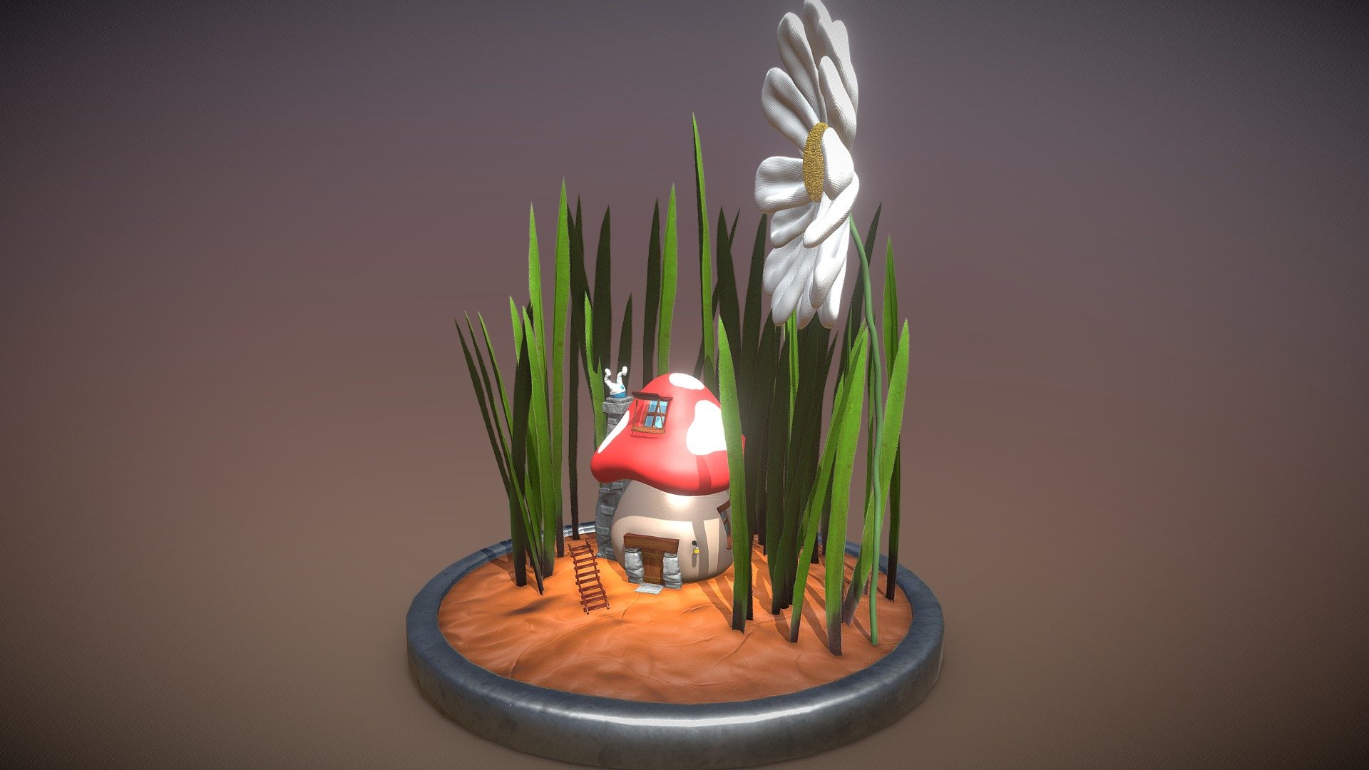 Here is my entry for the Sketchfab September challenge mushroom theme, a smurf house.

See the entire project here: https://www.artstation.com/artwork/ybmgx8 - Sketchfab Challenge: Mushrooms • Smurf House - 3D model by Mr_Z (@hamidz90) 3d model