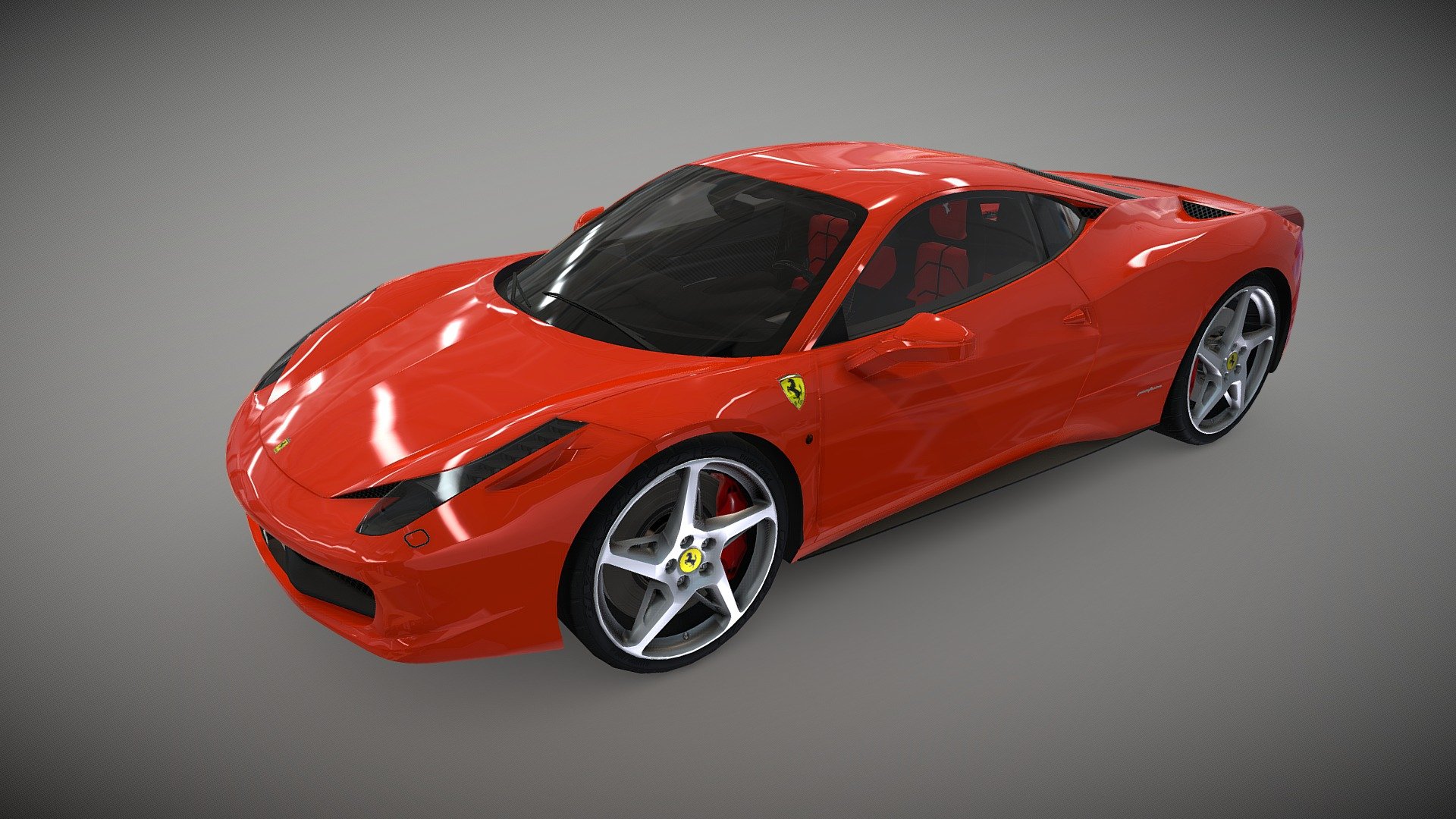 Tesla Model S - Game ready model - Mid poly mesh - Ferrari 458 - Buy Royalty Free 3D model by thegreen3d 3d model