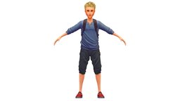 Cartoon High Poly Subdivision Avatar 012 body, toon, style, dressing, avatar, cloth, shirt, fashion, hipster, clothes, torso, baked, young, shoes, boots, jeans, backpack, casual, mens, boobs, look, cuff, hoodie, sleeve, traveler, diffuse-only, denim, metaverse, hairstyle, baked-textures, pullover, pleats, outerwear, dressing-room, dressingroom, character, cartoon, man, textured, "clothing", "light", "guy"