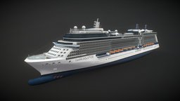 Cruise Ship Soltice cruise, solstice, low-poly, blender, ship