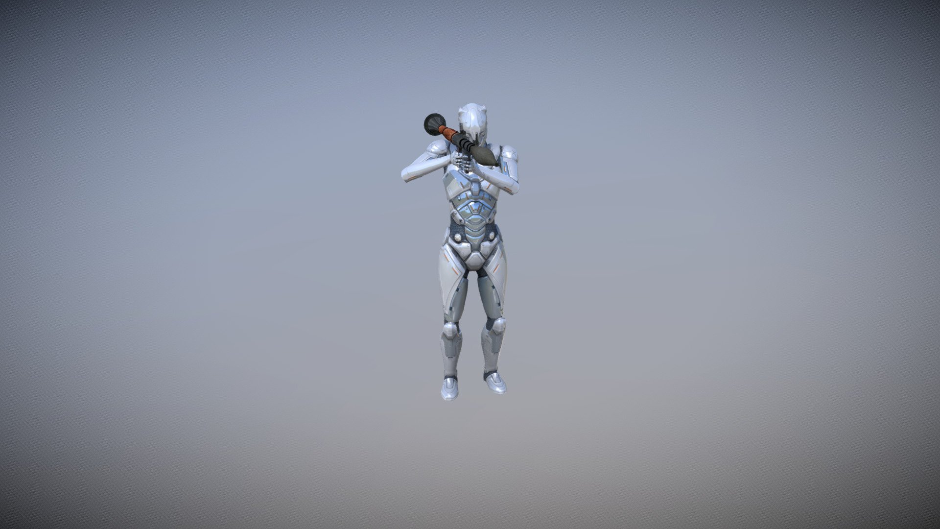 An RPG replica with equivalent weight was used to capture these animations. Every motion was recorded from start to finish. These are great not only for game development, but film &amp; commercial productions or biometric scientific research.

Includes: Idle; Walk; Sneak; Turn; Hit; Shoot; Jump; Stop; Transitions.

The package comes with a fully textured cyborg model.

https://aaanimators.com - RPG/ Big Gun Advanced: Mocap Animation Pack - Buy Royalty Free 3D model by aaanimators 3d model