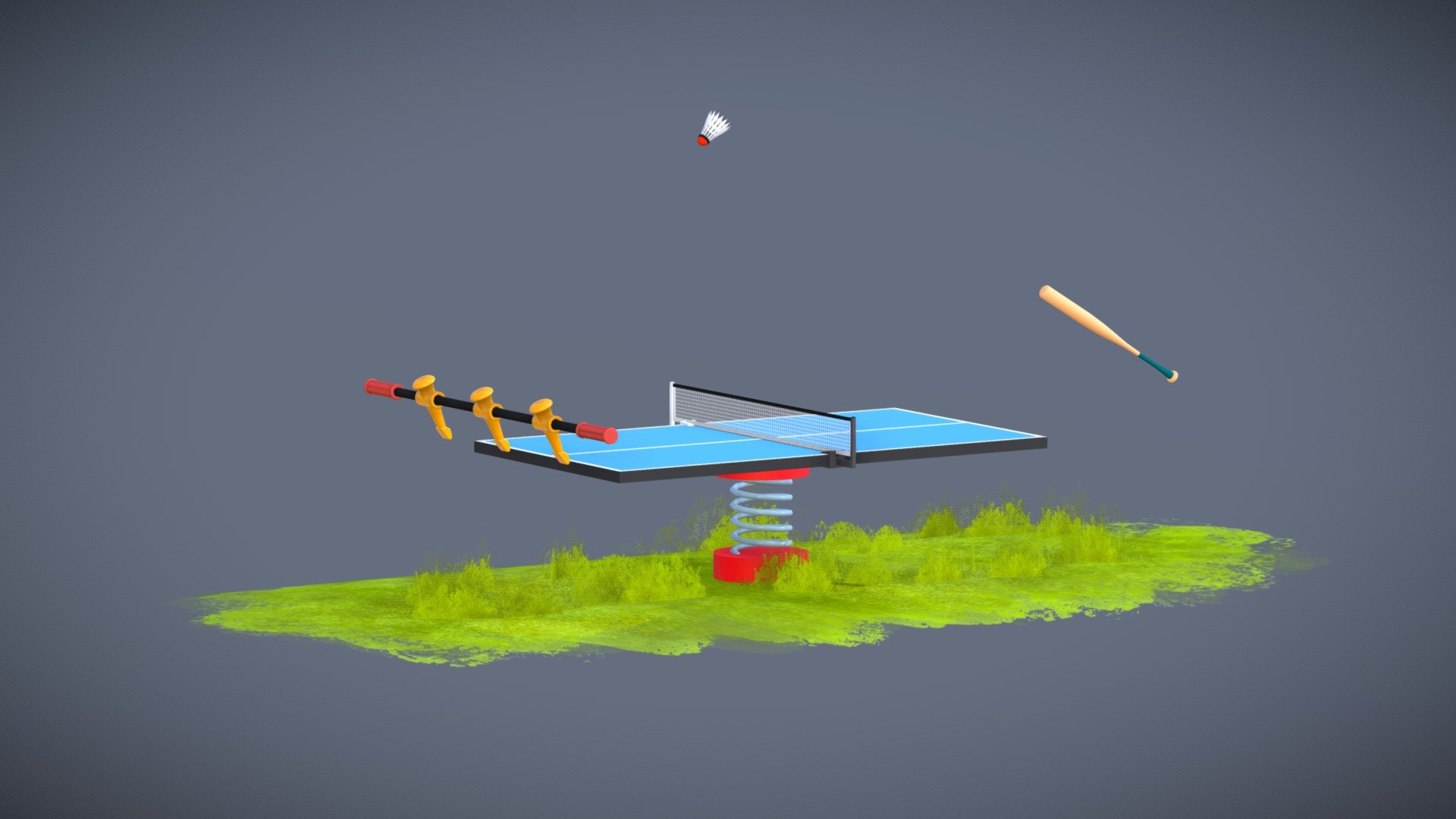 We all know that one person that knows nothing about sports, and now you know two! Enter: Sports Ball. The sport where rules are suggestions at best.

I made this looping animation featuring a frankenstein of different sports imagery and actions. All animation was done by hand, no simulated effects. I think this would be an awesome game idea. #GameDev people, let's make this happen! - Sports Ball Rally Loop - Buy Royalty Free 3D model by Keith Morgan (@keith.morgan) 3d model