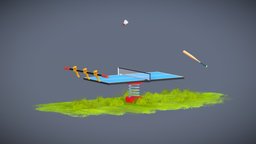 Sports Ball Rally Loop diving, baseball, b3d, foosball, football, mma, boxing, looping, swimming, quidditch, badminton, low-poly, blender, blender3d, animation, animated