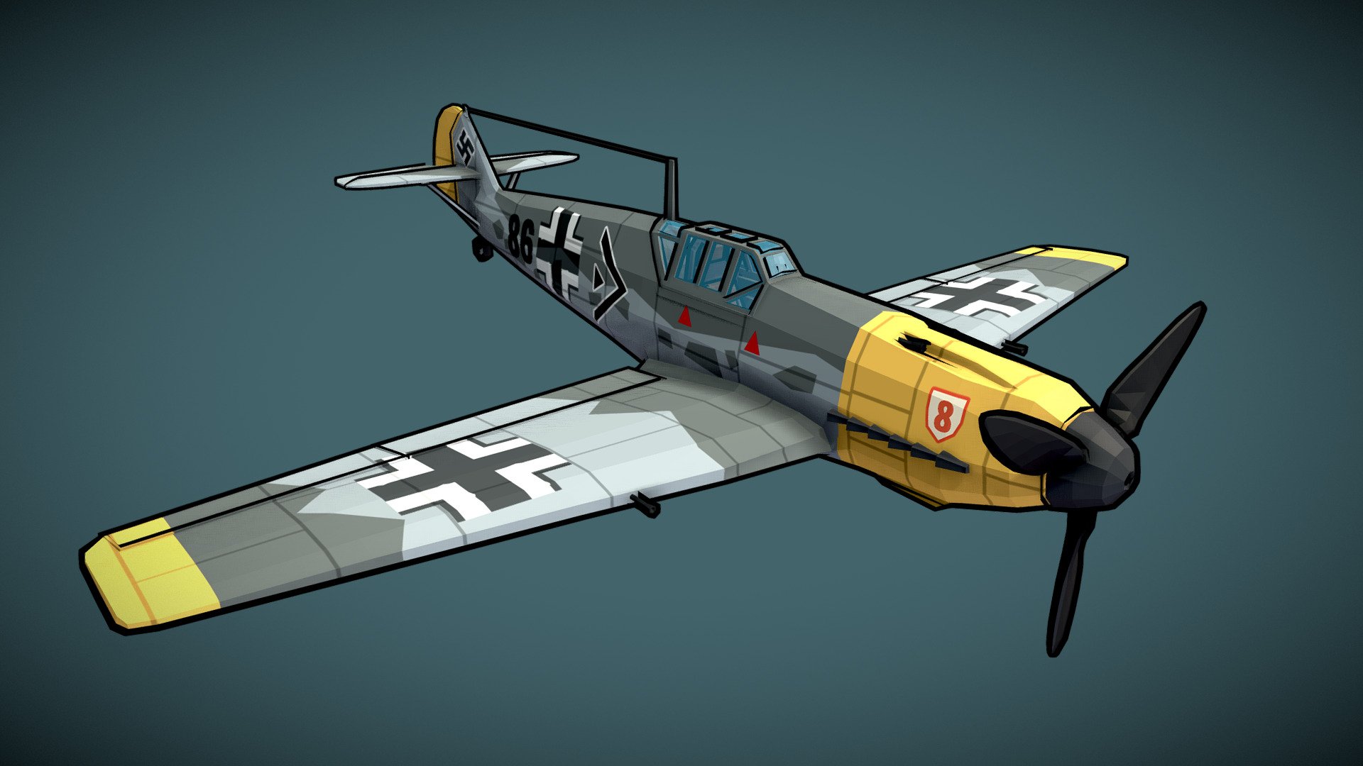 Trying out some cell shading on one of the POLYGON - War assets for abit of fun :) - POLYGON - War Plane Preview - 3D model by Synty Studios (@syntystudios) 3d model