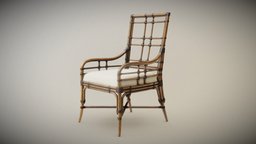 Seaview Arm Chair frame, leather, arm, rattan, furniture, summer, view, wrap, dinning, herringbone, substancepainter, blender, chair, wood, sea