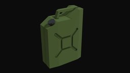 Jerry Can Low Poly gas, ww2, can, petrol, ready, fuel, jerry, canister, cannister, unity, game, low, poly