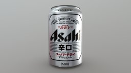 Asahi Beer Can japan, can, beverage, beer, softdrink, beercan, asahi