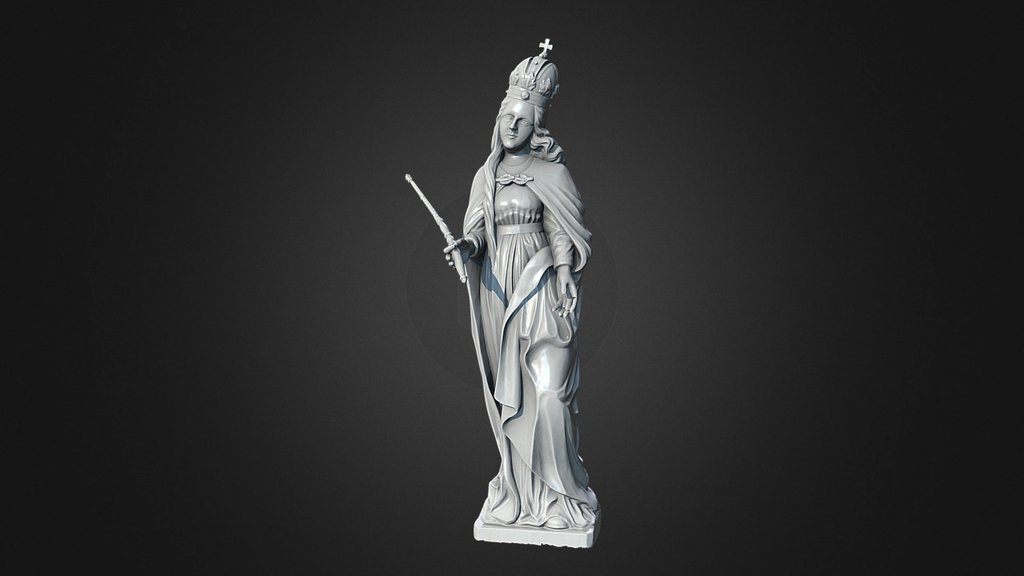 late gothic style, Levoča (Slovakia), processed with Artec Eva, visualised as ambient occlusion - Madona Sculpture - Download Free 3D model by jan.zachar 3d model