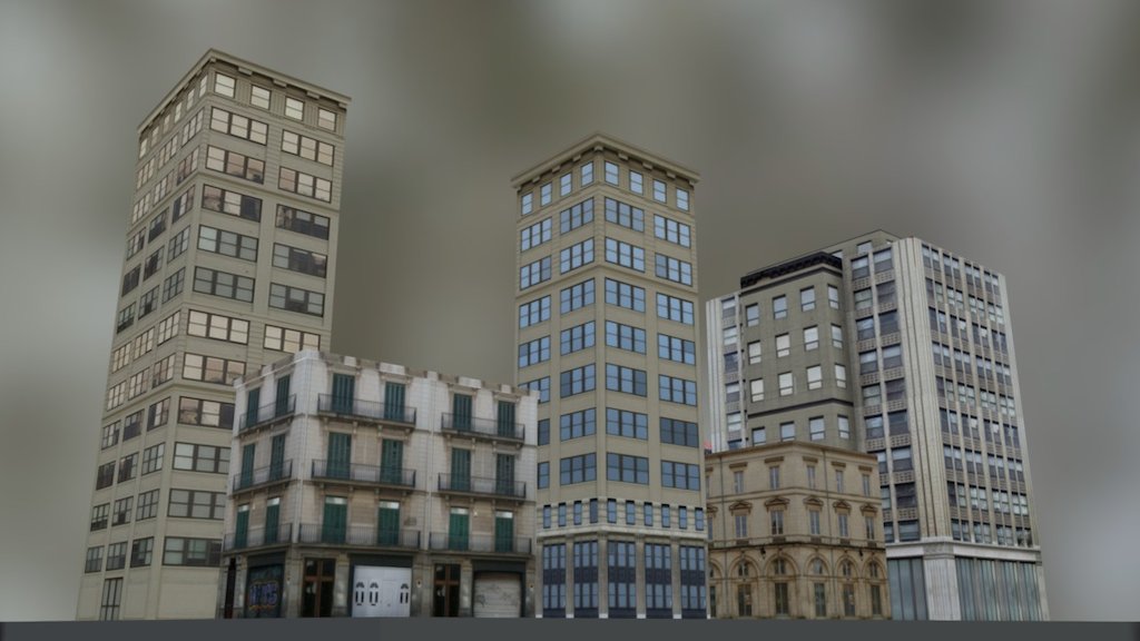 Some random low poly buildings - LowPoly_1 - 3D model by dactilardesign 3d model