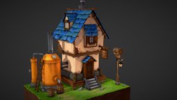 Medieval Brewery medieval, beer, architecture, 3d, house, student, concept, environment