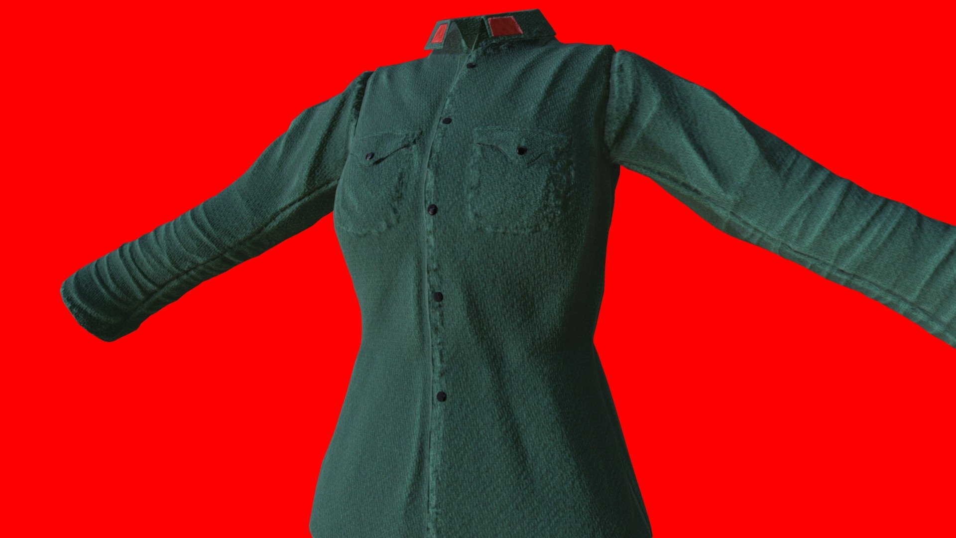 Textured Mesh of a Peoples Liberation Army Jacket, from the Period of the Chinese Civil war (1927-1950). 2nd edition 3d model