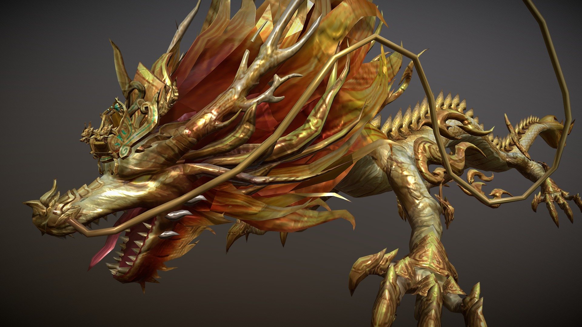 High-quality and detailed Chinese dragon 3d model.

Perfect for games, scenes or renders.

Enjoy!

Dragons are deeply rooted in the Chinese culture. The Chinese often consider themselves, &lsquo;the descendants of the dragon.'
Nobody really knows where the dragon comes from. The dragon looks like a combination of many animals. For the Chinese people, Dragons were described visually as a composite of parts from nine animals: The horns of a deer; the head of a camel; the eyes of a devil; the neck of a snake; the abdomen of a large cockle; the scales of a carp; the claws of an eagle; the paws of a tiger; and the ears of an ox - Chinese Dragon - Buy Royalty Free 3D model by Ryuism (@Ryuism_) 3d model
