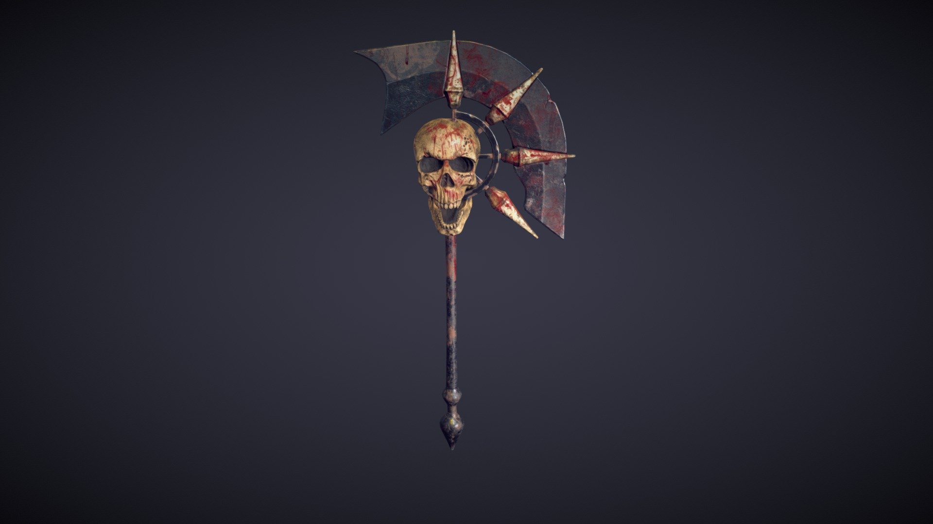 Skull battle axe - Axe - 3D model by StudioXXIV 3d model