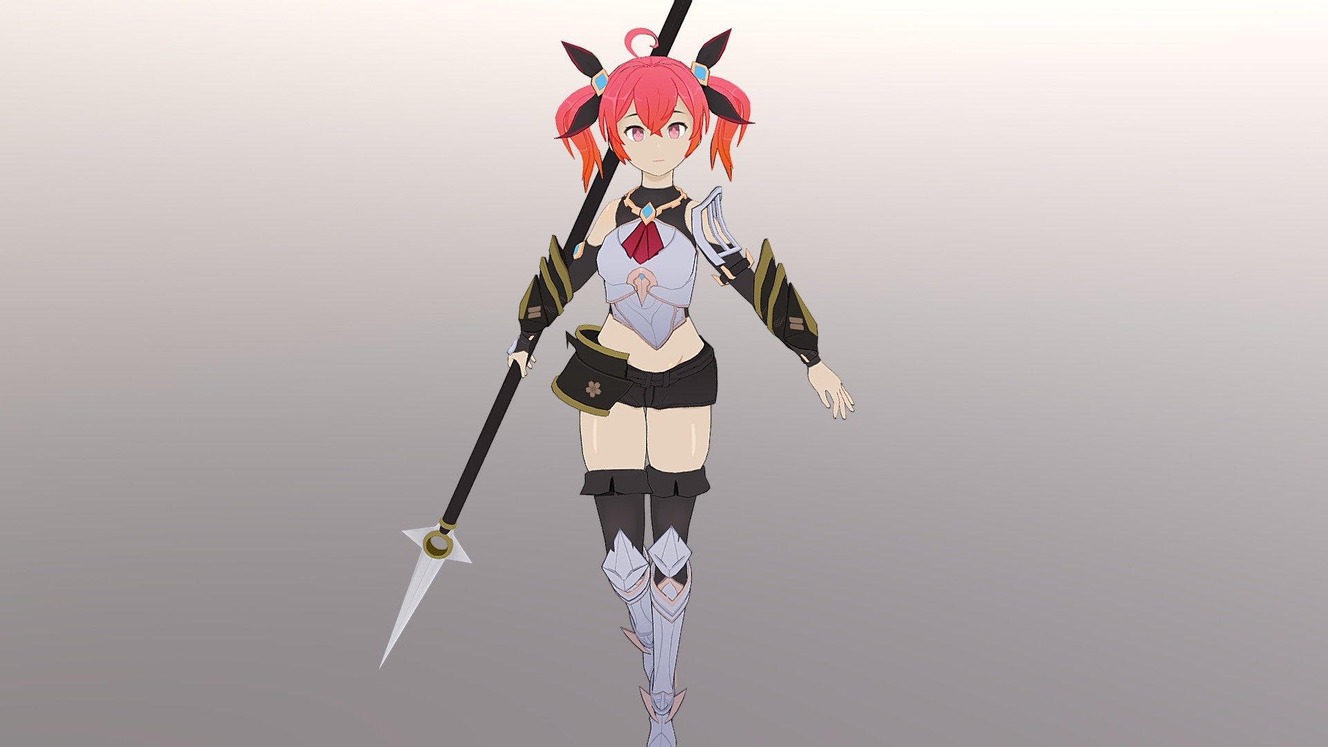 Anime Style knight - Anime Knight - 3D model by OneWayRoad 3d model