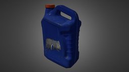 Blue oil can