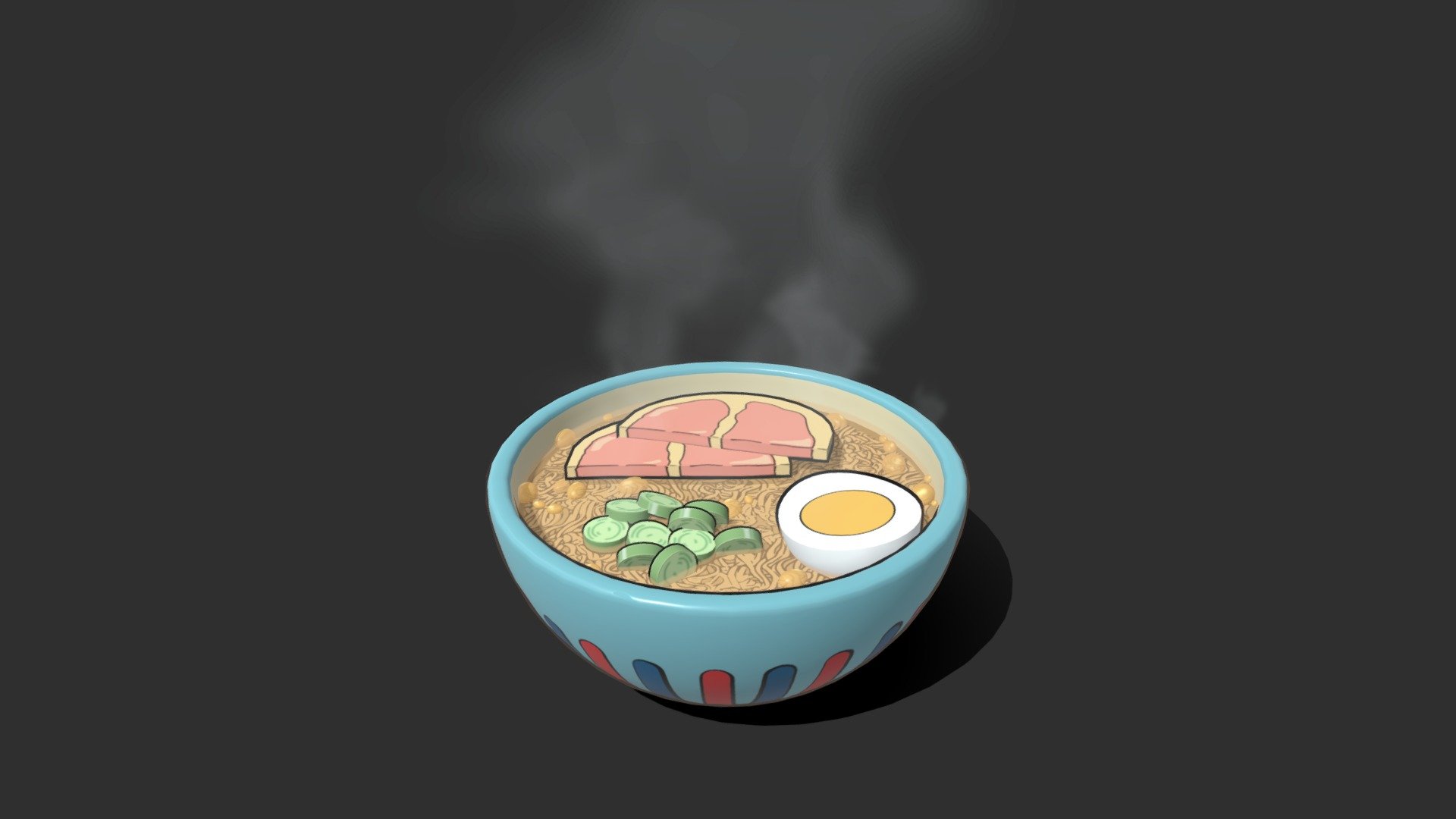 Simple ramen from the movie Ponyo. Tried to be as accurate as possible to the original art style 3d model