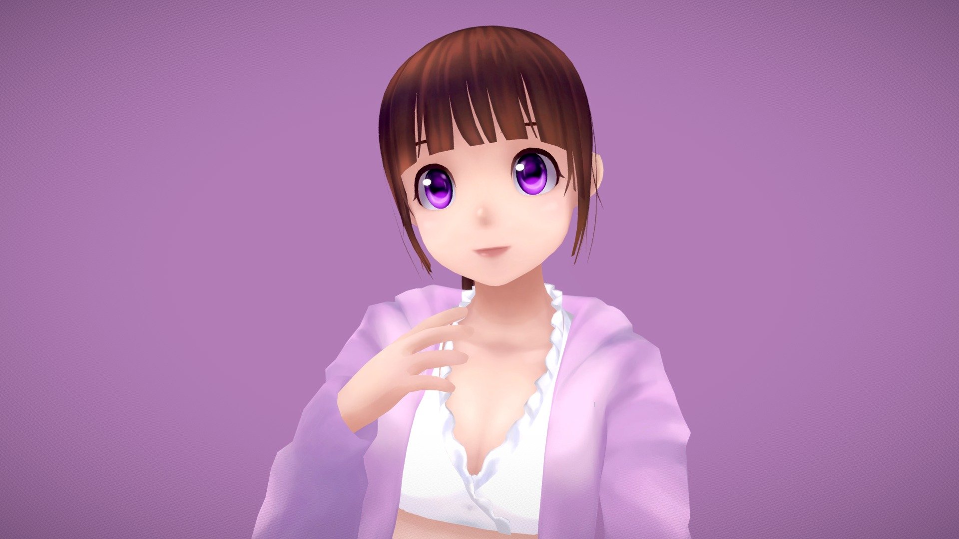Eru Chitanda is the main character of Classic Literature Club series and Hyouka. She is a student at Kamiyama High School and the president of the Classical Literature Club where it is usually her who is responsible for getting the club involved with solving various mysteries.
My practice on handpainting 3d model
