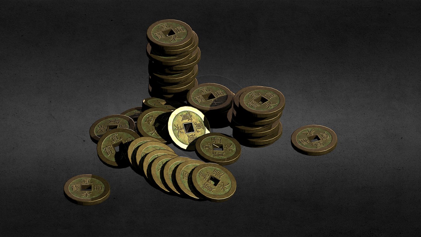 A pile of old japanese coins for my upcoming asset store freebie C:
You can download it here: -link removed- - Pile of coins - Download Free 3D model by Gnarly Potato (@gnarlypotato) 3d model