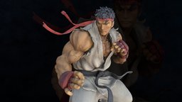 Ryu figure, statue, ryu, street-fighter, 3d, scan