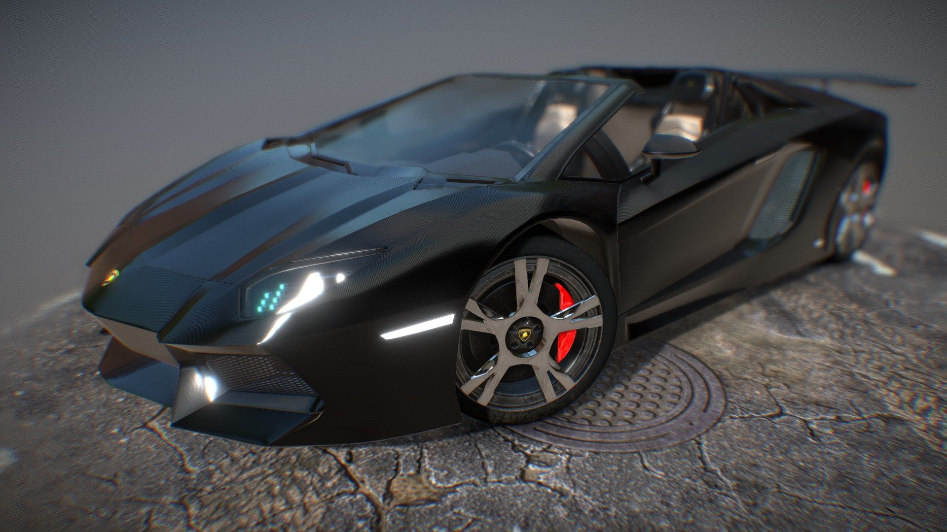 Personal interpretation of an old lamborghini 3D model with new improved shapes and PBR materials, created in maya 2017, textured in substance painter 2.6.2 and cc in sp 3D settings engine 3d model