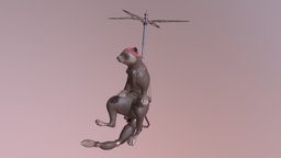 Propeller Ferret flying, mechanical, tech, ferret