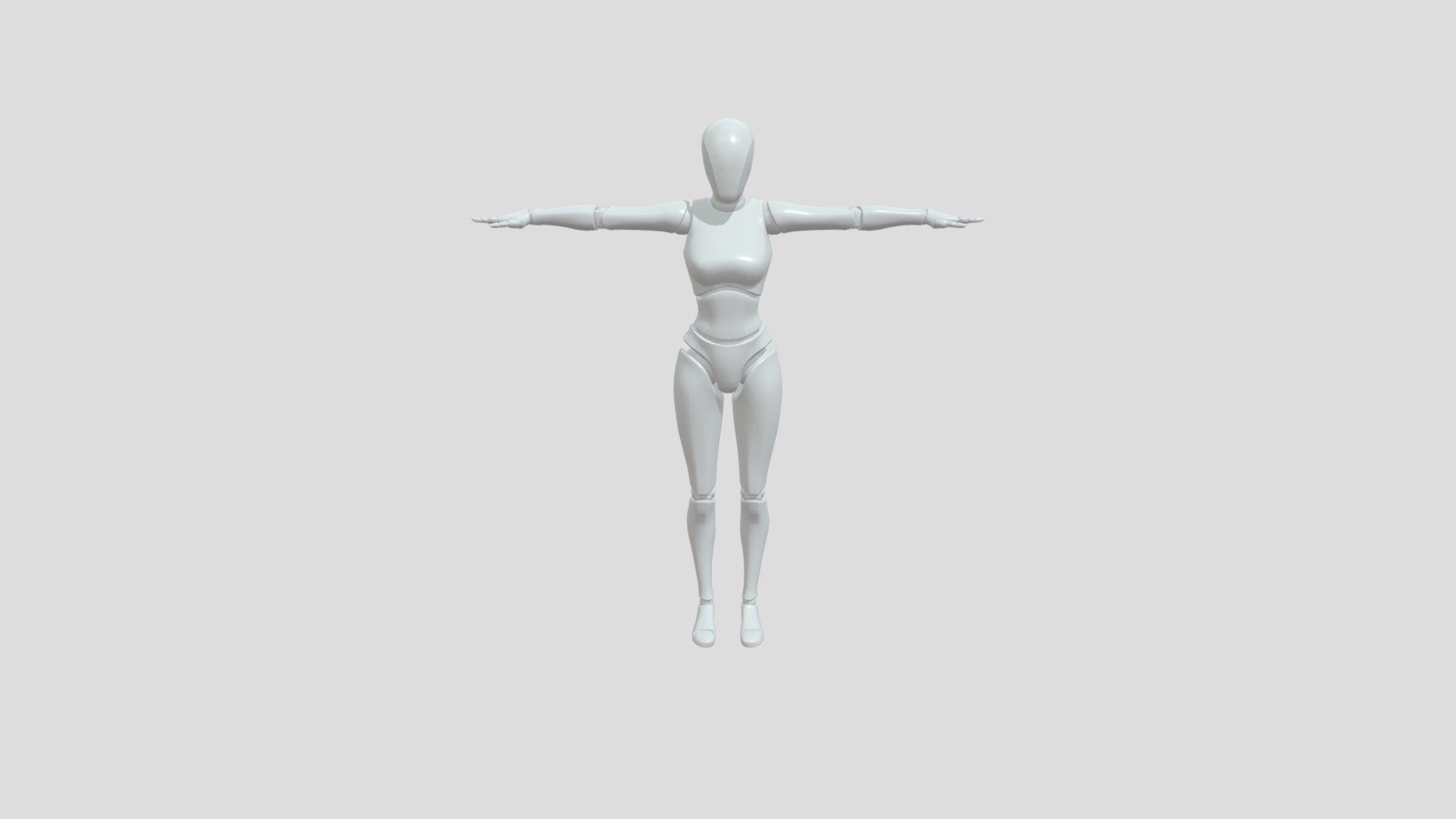 ORIGINAL MODEL : https://sketchfab.com/3d-models/mannequin-robot-female-de-unreal-engine-e1869a02b5c347258197ad6891d35cdc

Created By : https://sketchfab.com/tntpredarno

Various Changes
- Its a blend file instead of FBX.
- Fixed Rotation and Scaling issues from FBX Import
- Removed extra unneeded bones
- Fixed a glitch in the bind pose
- Every Edge was set as sharp, reset it. The went around the whole mesh setting sharp edges where I think would look good to have 3d model