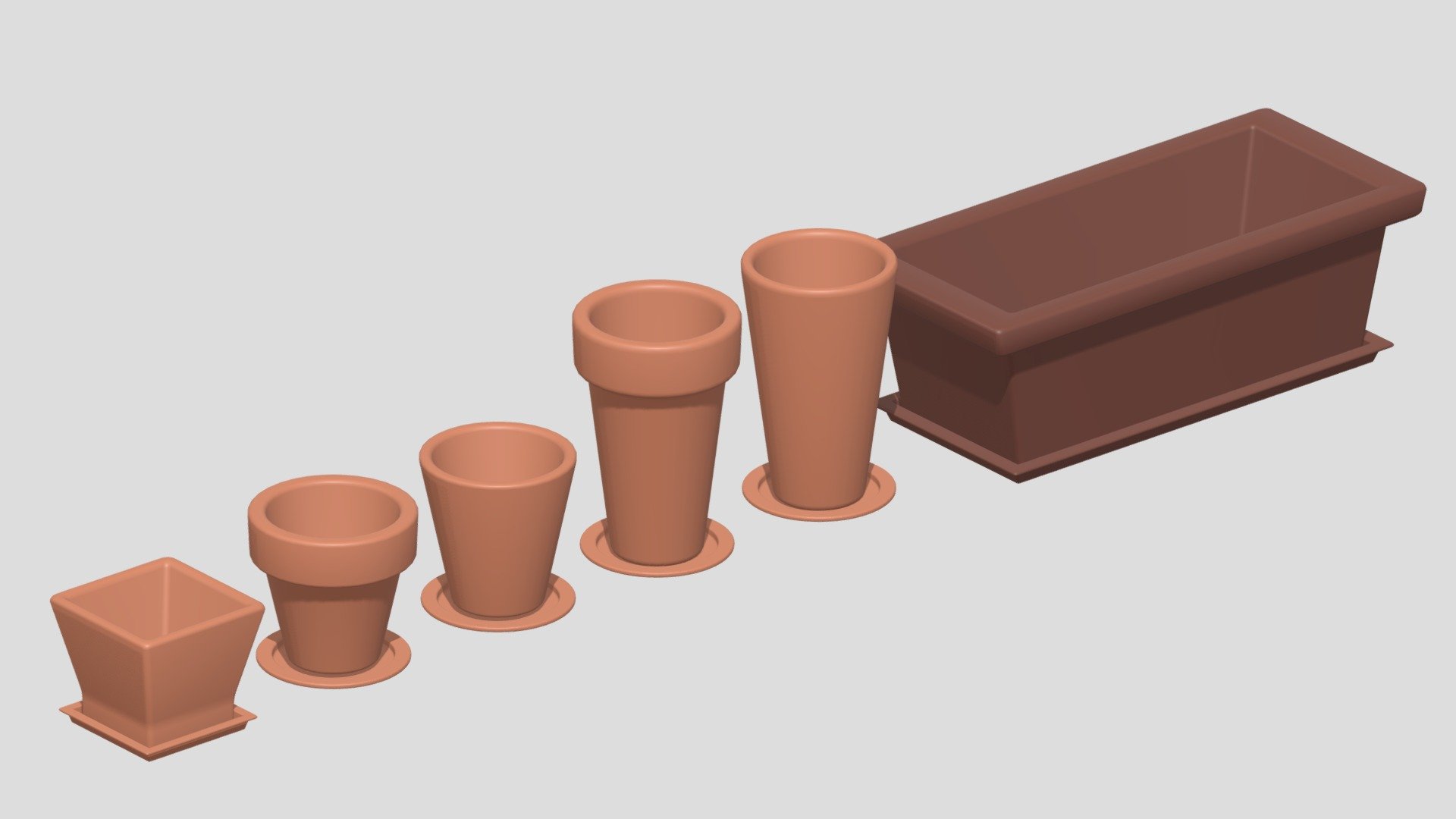 -Cartoon Flower Pot Collection.

-This product contains 12 objects.

-Vert: 13,180 poly: 12,804.

-Objects and materials have the correct names.

-This product was created in Blender 2.935.

-Formats: blend, fbx, obj, c4d, dae, abc, stl, u4d glb, unity.

-We hope you enjoy this model.

-Thank you 3d model