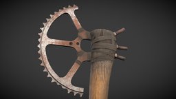 Apocalyptic Axe saw, gameprop, antique, gameweapon, gameweapons, gameprops, axe-weapon, substancepainter, substance, weapon, game, weapons, gameart, axe, gameasset, sketchfab, gameready, antique-art, antique-props
