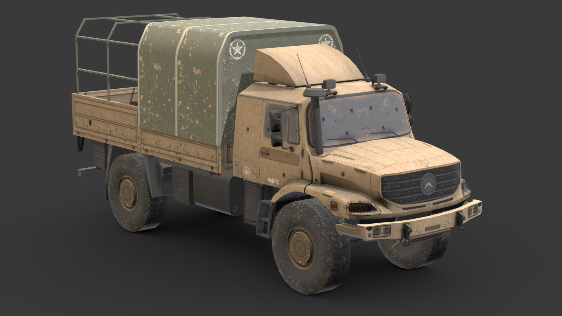 War Vehicle 3D Low-Poly # 4

You can use these models in any game and project.

This model is made with order and precision.

Separated parts (body. wheels).

Very low poly

Average poly count: 15,000 tris.

Texture size: 4096/4096 (BMP).

Number of textures: 1.

Number of materials: 1.

Format: fbx.obj.max.mtl 3d model