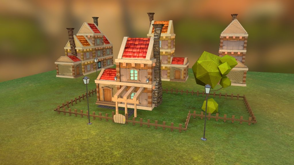 Little cartoon house made with carton - Cartoon House - 3D model by Jean-BaptisteBledowski 3d model