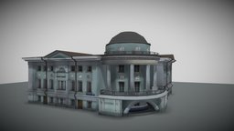 The Razumovsky-Sheremetev House (Low poly) moscow, mansion, mobilegames, classicist, architecture, lowpoly, house, building, history, vozdvizhenk