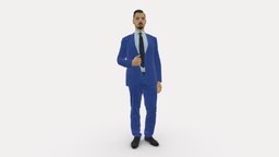 Man in blue suit 0298 suit, style, people, clothes, miniatures, realistic, character, 3dprint, model, man, blue