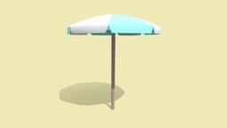 Low Poly Beach Umbrella cafe, garden, restaurant, umbrella, furniture, sun, beach, pbr, low, poly, shader